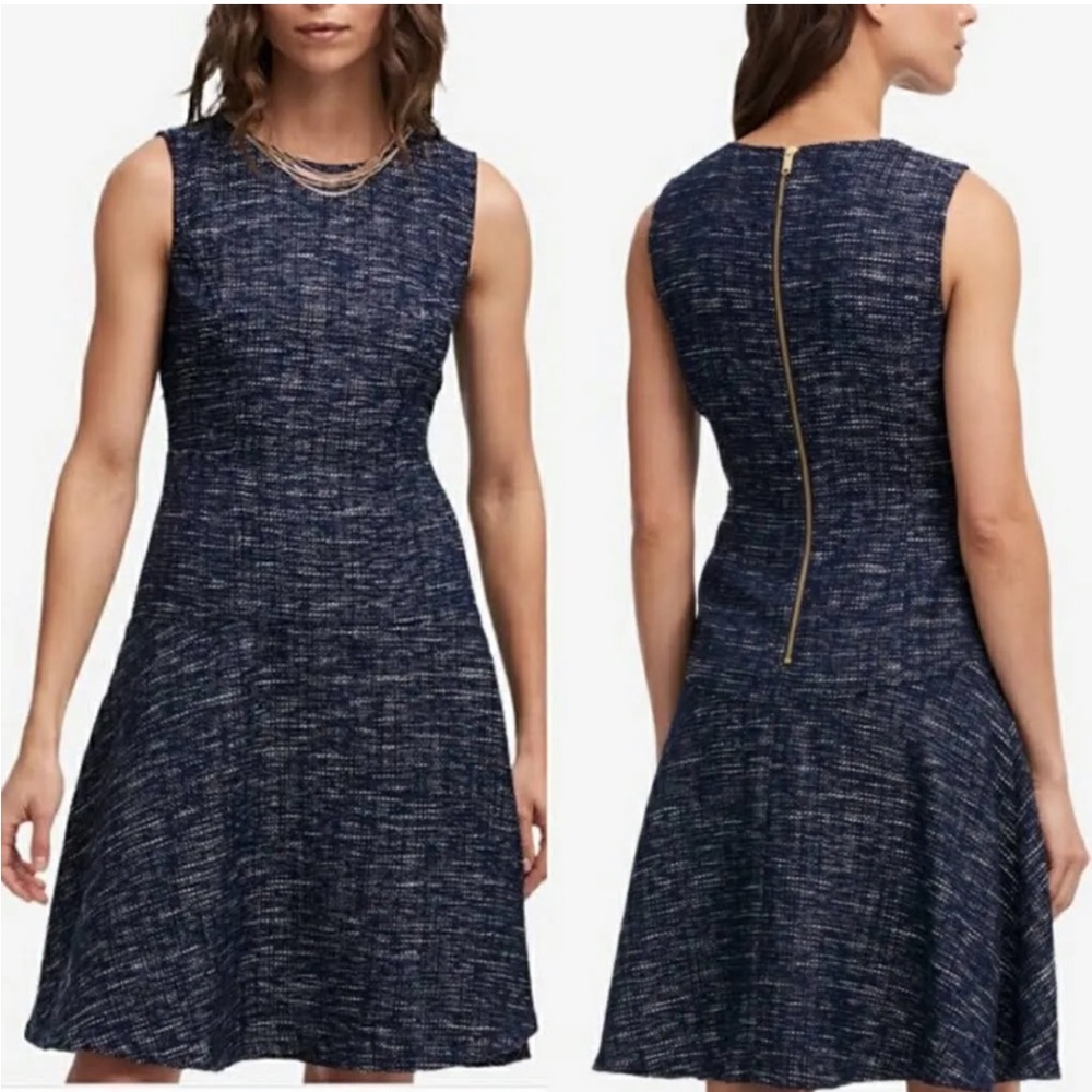 NWT DKNY Tweed A-Line Necklace Dress size 0